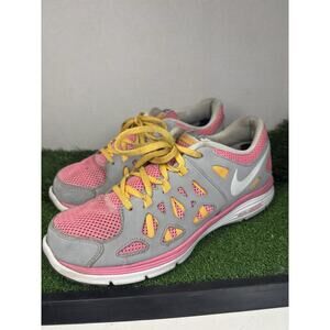 Nike Dual Fusion Run 2 Running Shoes Pink Glow/Grey Size 7Y